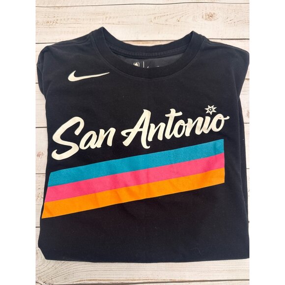 Nike Dri-Fit San Antonio NBA Tee Black Size Small VGUC - Picture 1 of 4